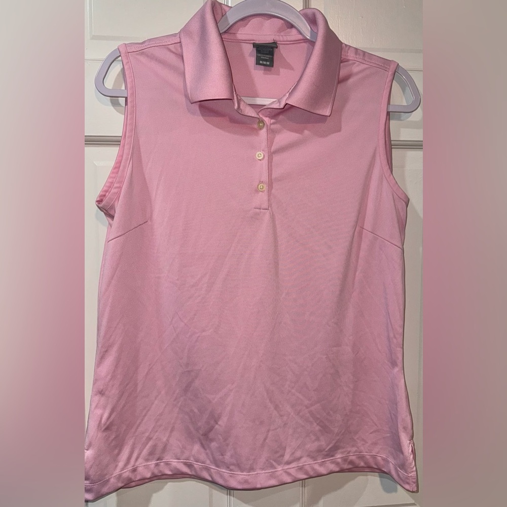 Page & Tuttle Womens Size M Sleeveless Pink Polo Golf Shirt Excellent Condition